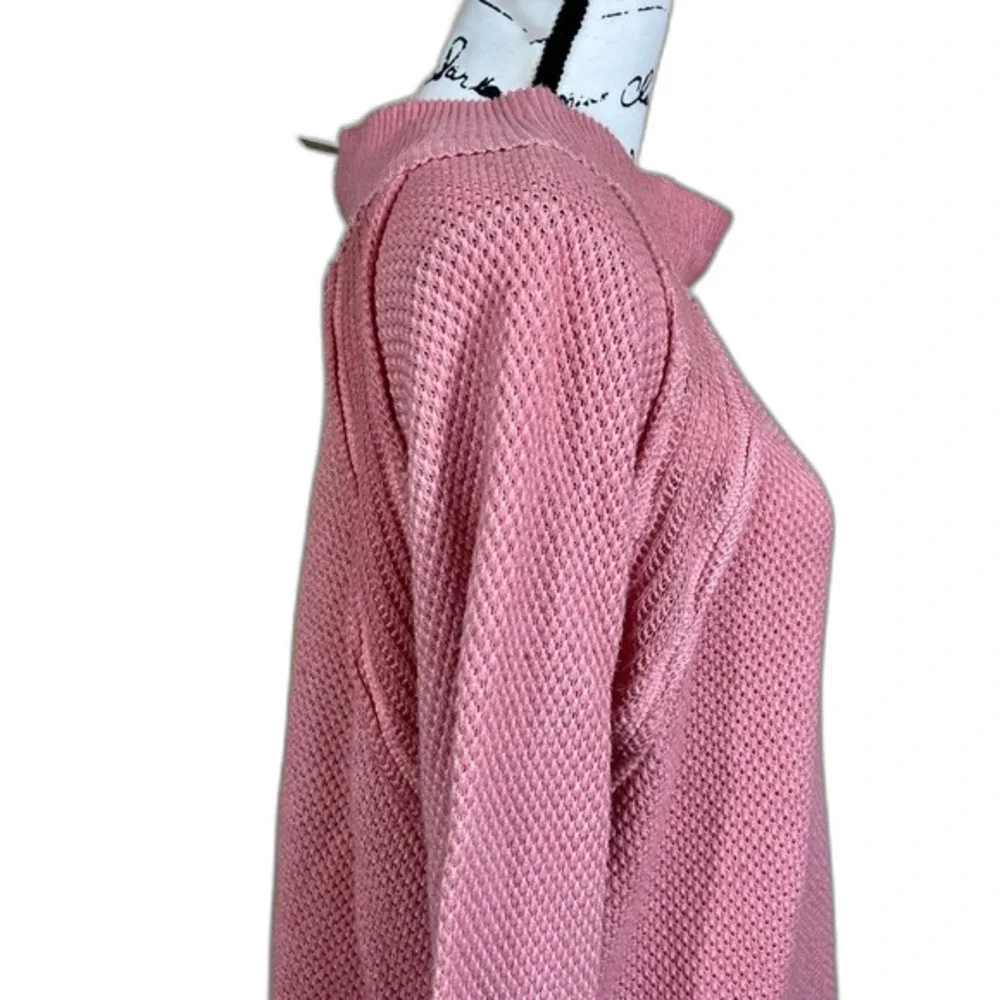 We The Free women Pink sweater waffle knit long sleeve sweater size M boho - Picture 4 of 12